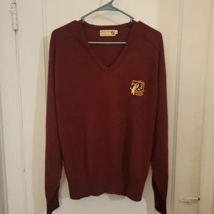 Vintage Rare V-Neck LOGO 7 Washington Redskins 50 years Sweater Pre Owned